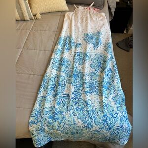 NWT Lilly Pulitzer Pearl Soft Maxi Dress in Resort White Karma Camellia Sz 8